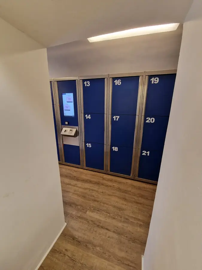 EasyLocker bank of smart luggage lockers near Charles Bridge